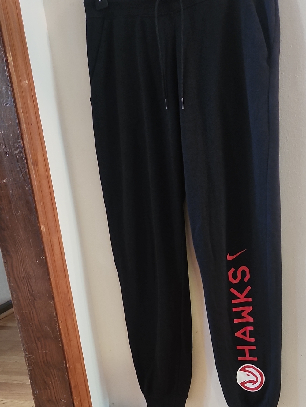 Nike Adult  Black Jogger Sweatpants with Red Hawks Script